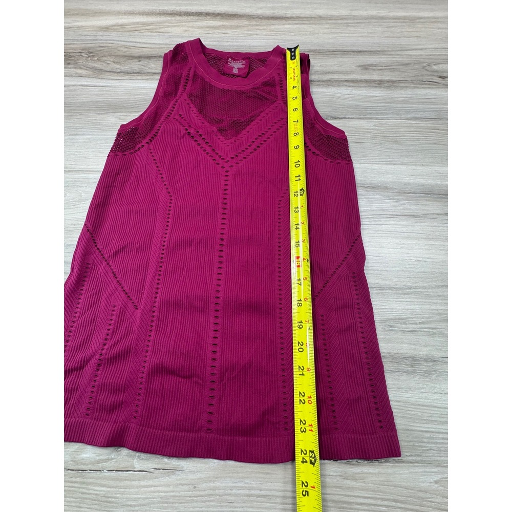 Athleta Momentum Tank Top Womens Medium Berry Pink Seamless Mesh Activewear - Picture 2 of 6